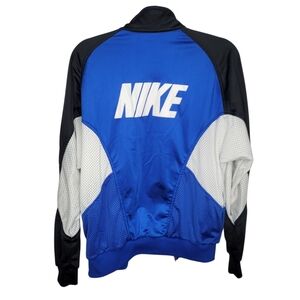 Vintage 80s Nike Windbreaker Color Block Jacket in Blue White Size Medium